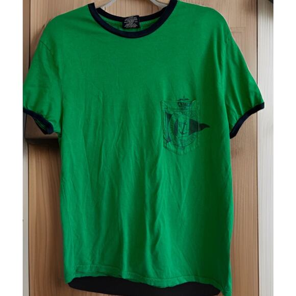 VTG Polo Ralph Lauren Ringer Crest Logo T-Shirt M Flag Logo Nautical 80s 90s - Picture 1 of 8